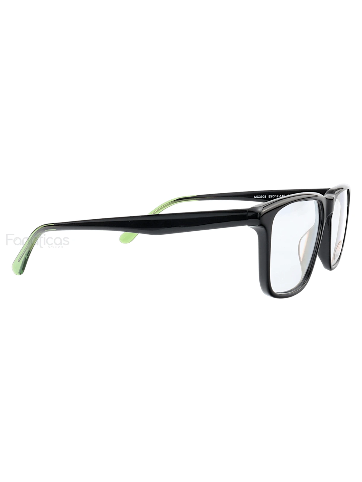 Armação de Óculos Quadrado MC3908 Preto e Verde
