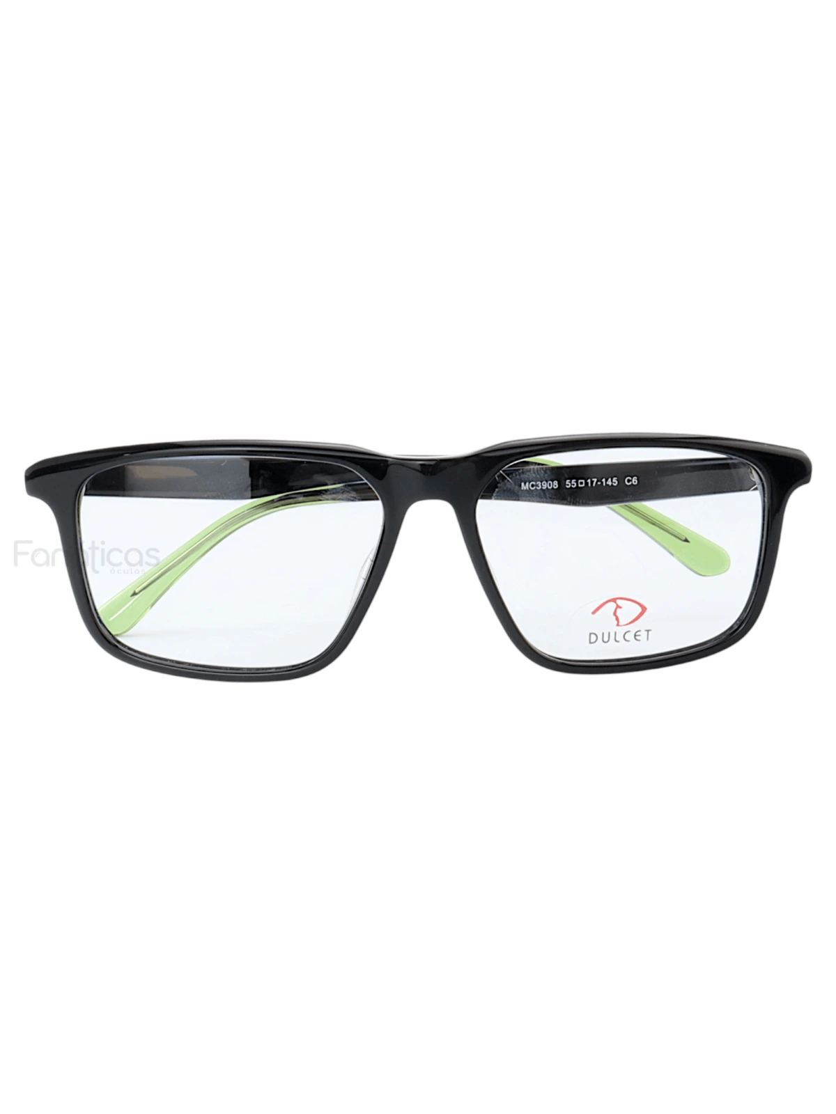 Armação de Óculos Quadrado MC3908 Preto e Verde