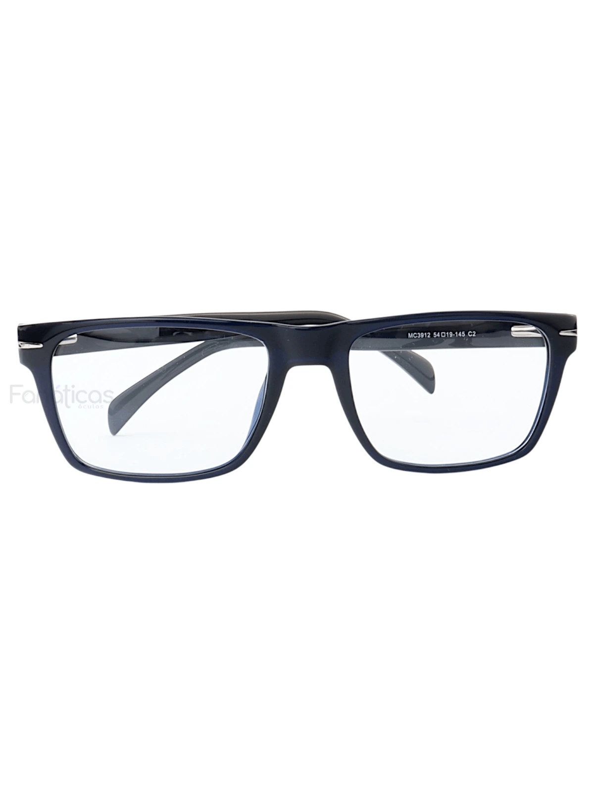 Armação de Óculos Quadrado MC3912 Azul e Preto