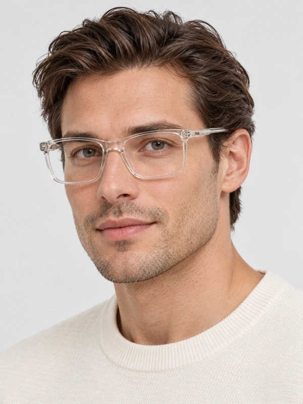Armação de Óculos Retangular Masculina FL7062 Transparente