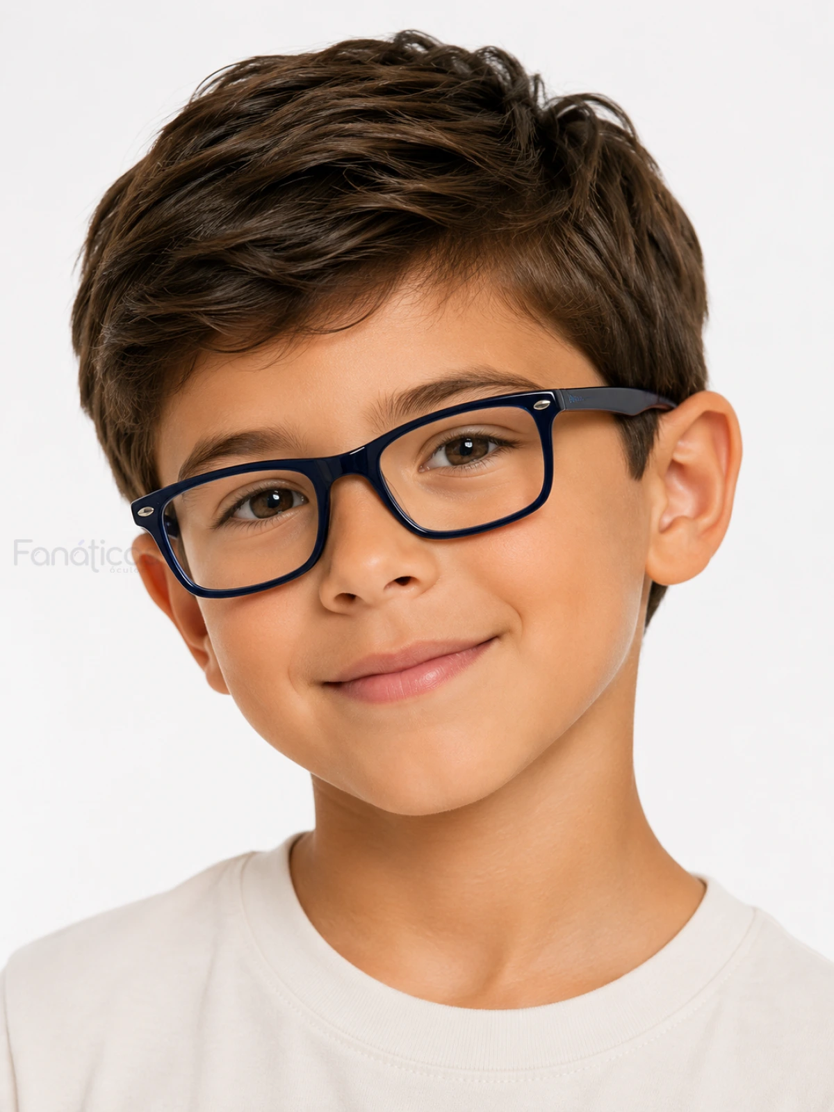Armação de Óculos Retangular PZ3528 Infantil Azul Escuro