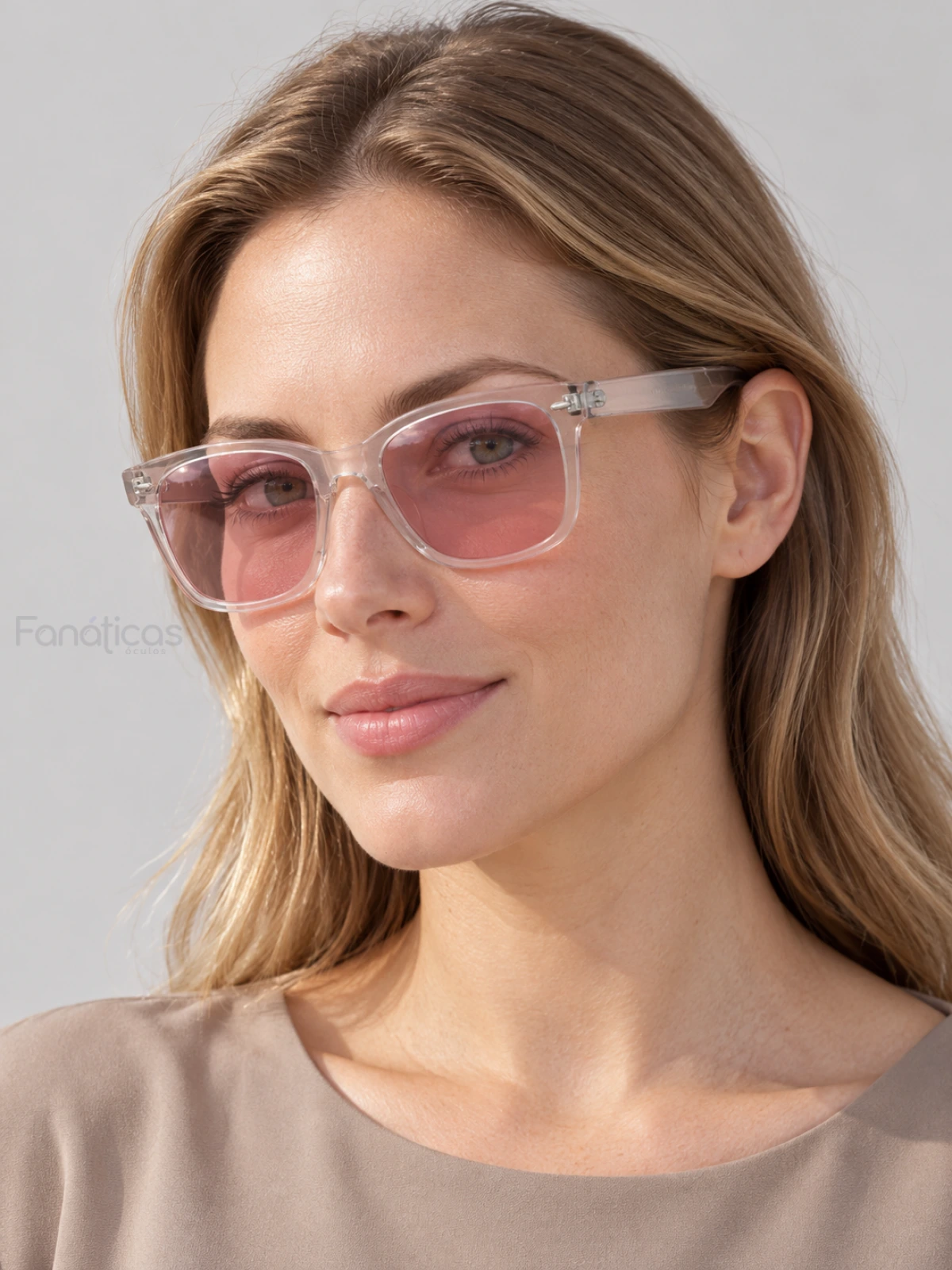 Óculos de Sol Londres Transparente e Rosa