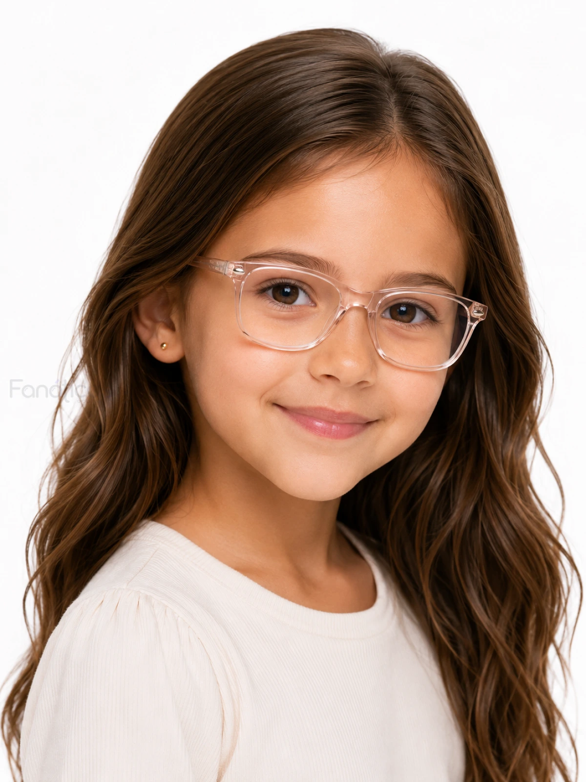 Armação de Óculos Infantil Quadrada MR9083 Creme Transparente