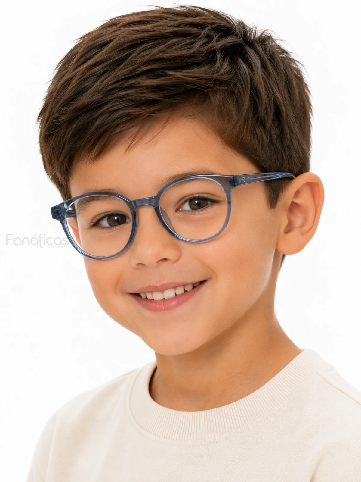 Armação de Óculos Infantil Redonda MR9156 Azul Translucido