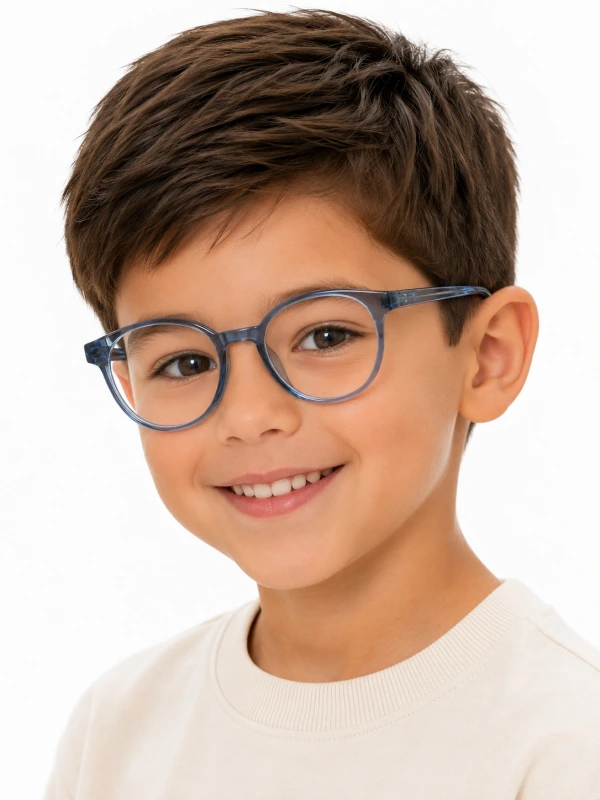 Armação de Óculos Infantil Redonda MR9156 Azul Translucido