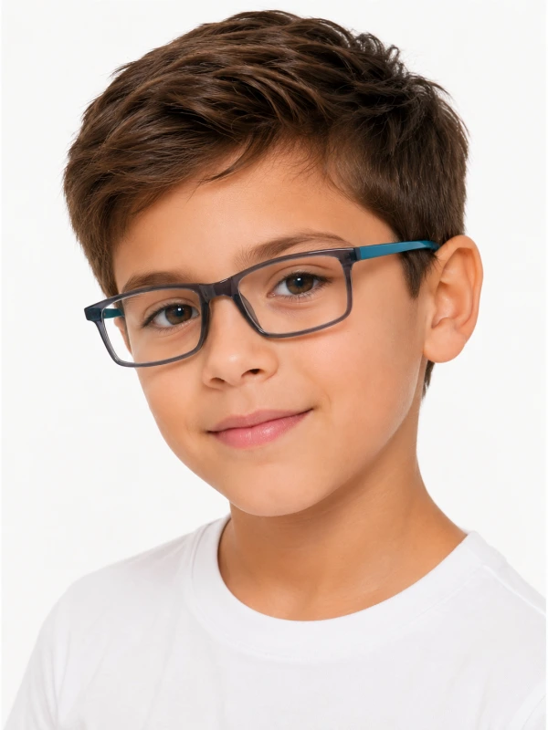 Armação de Óculos Infantil Retangular MR9080 Cinza e Verde
