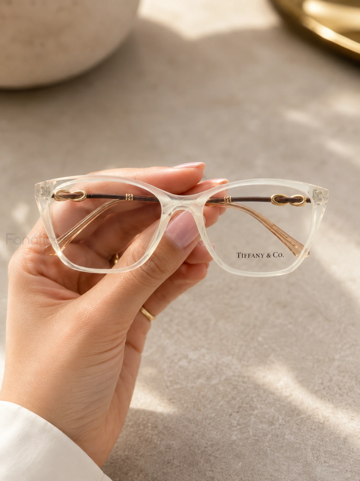 Armacao de Óculos Quadrada TF2160 Branca Leitosa