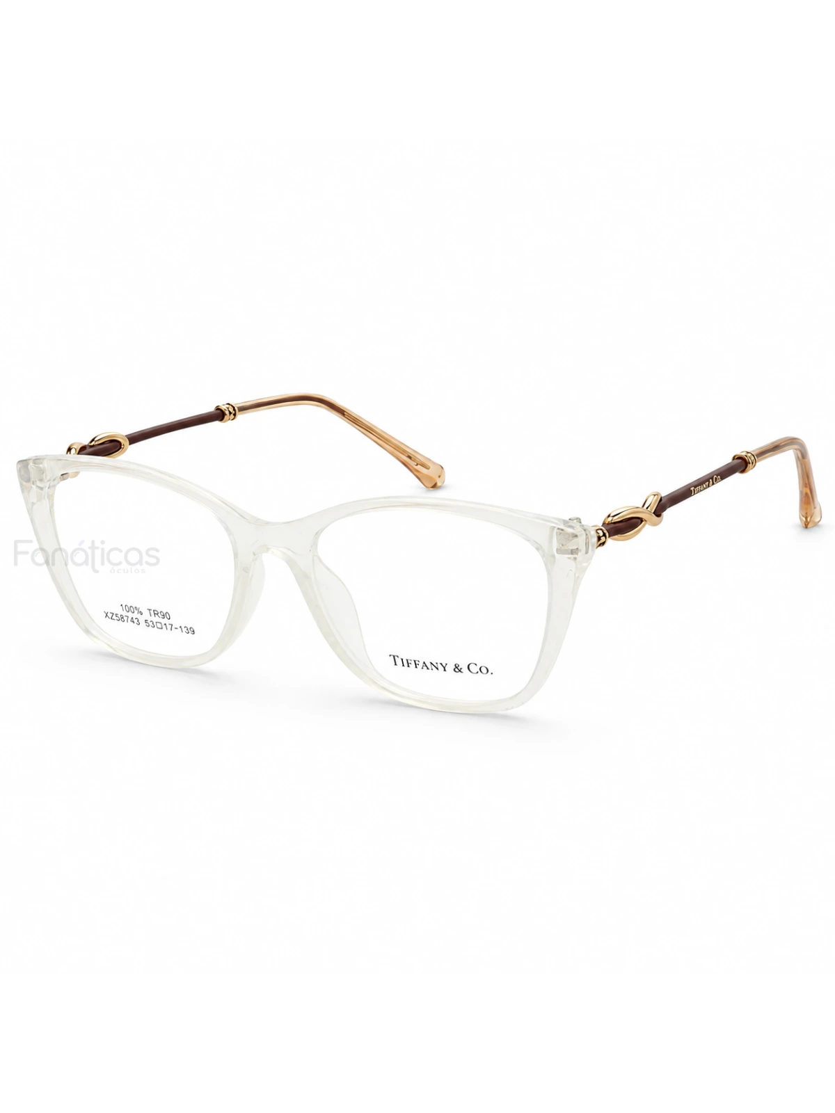 Armacao de Óculos Quadrada TF2160 Branca Leitosa