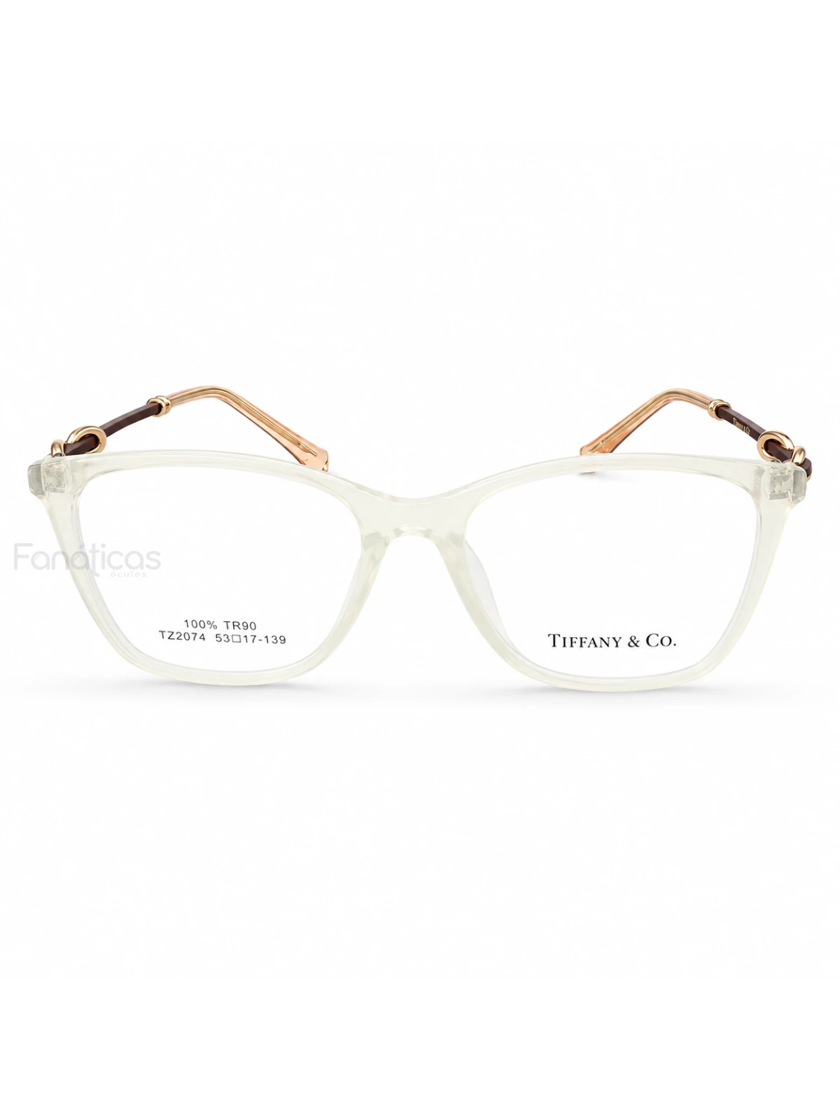 Armacao de Óculos Quadrada TF2160 Branca Leitosa