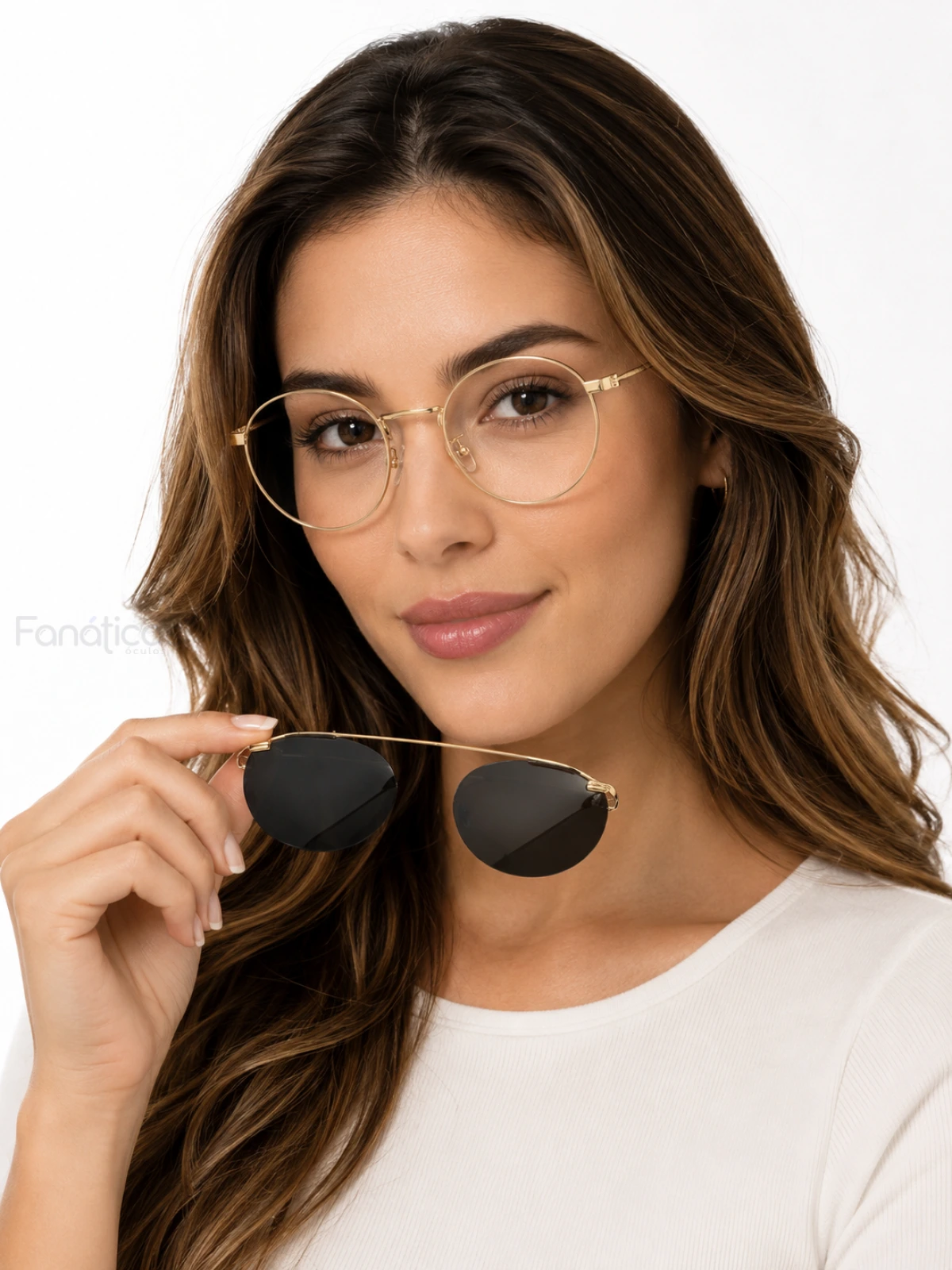 Armação de Óculos Clipon Round RB6168 Dourado e Lente Preta